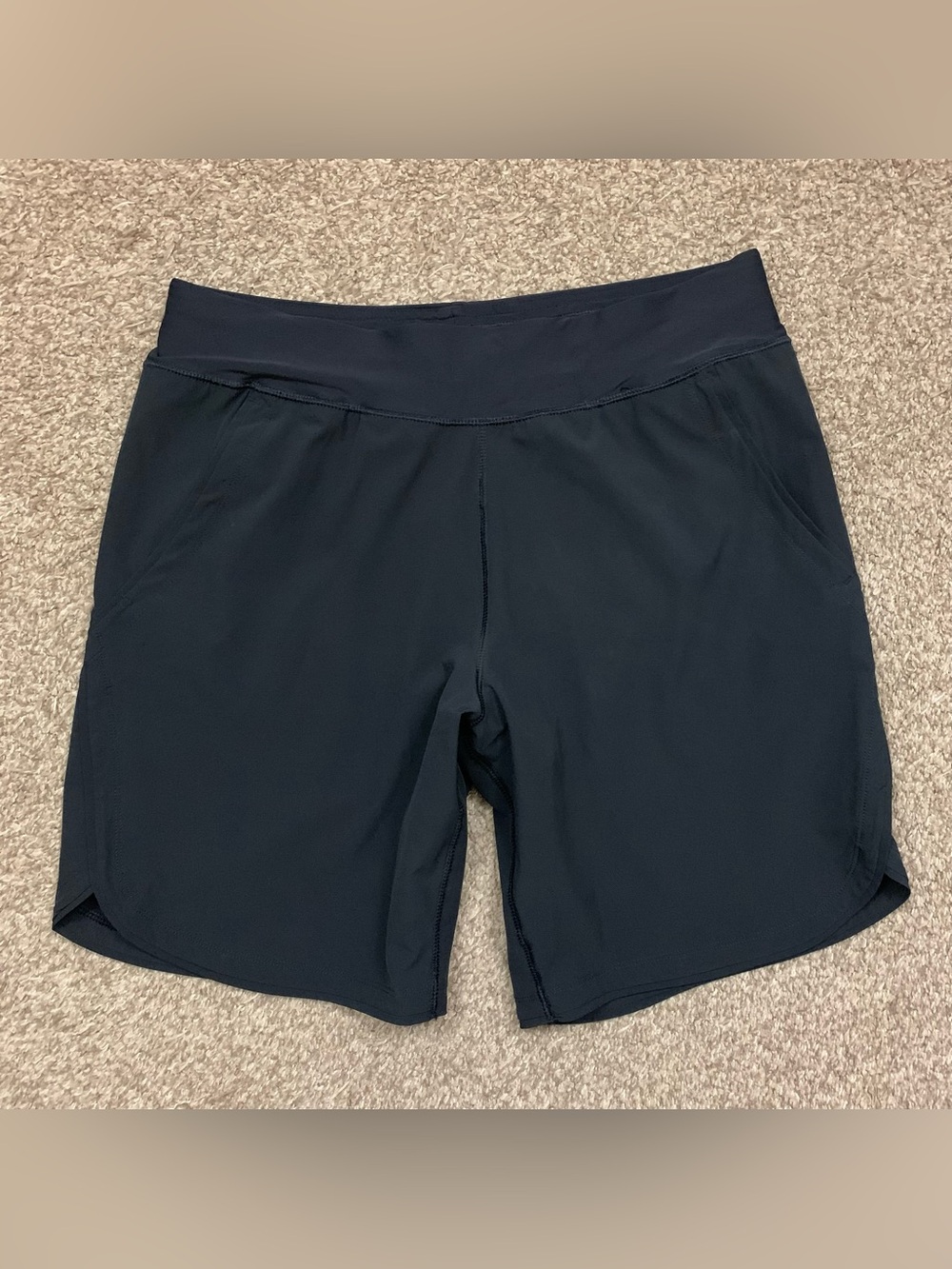 Lands End Swim Shorts Womens 12 Black Lined Pull On Quick Dry Pocket Casual NWOT